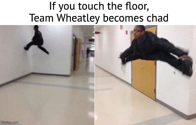 NO! IM NEVER TOUCHING THAT FLOOR AGAIN! | If you touch the floor, Team Wheatley becomes chad | image tagged in the floor is | made w/ Imgflip meme maker
