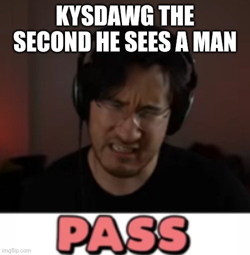Markiplier Pass | KYSDAWG THE SECOND HE SEES A MAN | image tagged in markiplier pass | made w/ Imgflip meme maker