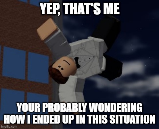 Yep | YEP, THAT'S ME; YOUR PROBABLY WONDERING HOW I ENDED UP IN THIS SITUATION | image tagged in roblox | made w/ Imgflip meme maker