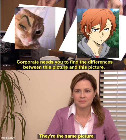 They're The Same Picture Meme | image tagged in memes,they're the same picture,chuuya nakahara,bsd | made w/ Imgflip meme maker