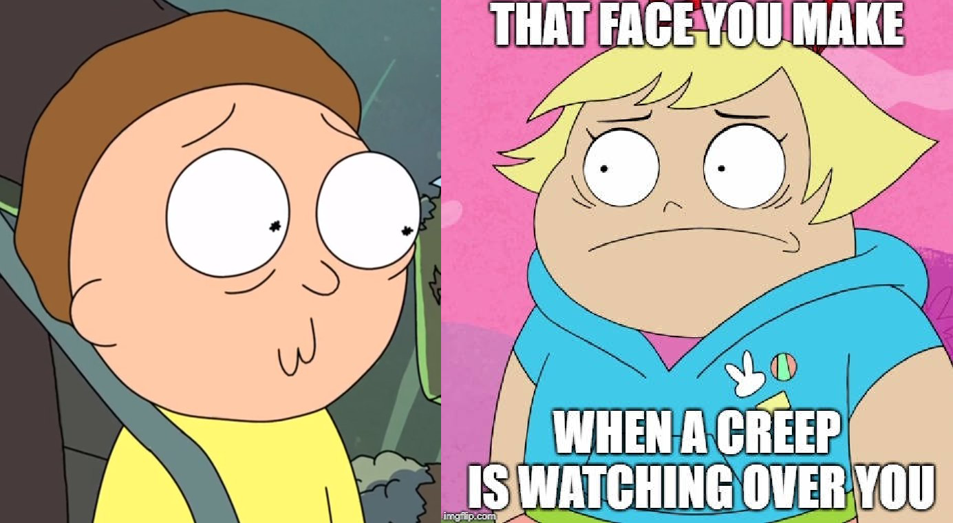 High Quality Morty and Lotta staring contest Blank Meme Template