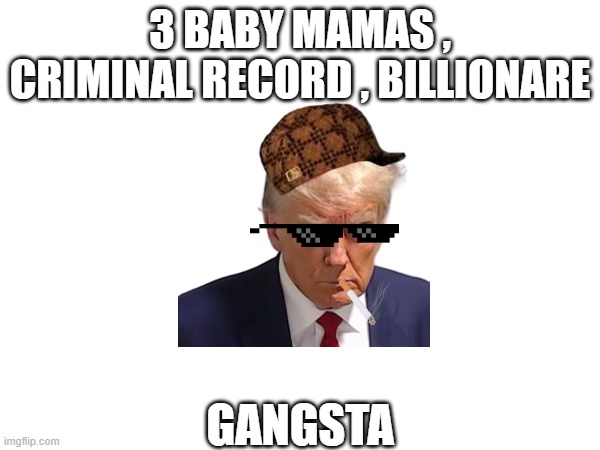 3 BABY MAMAS , CRIMINAL RECORD , BILLIONARE; GANGSTA | made w/ Imgflip meme maker