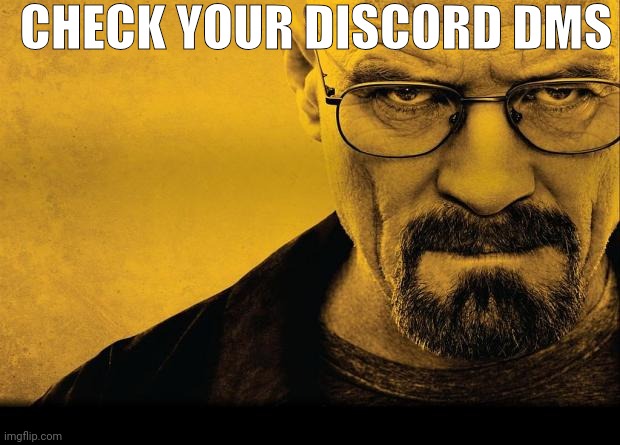 I promise there's not a zip bomb of gay furry porn bro trust | CHECK YOUR DISCORD DMS | image tagged in breaking bad | made w/ Imgflip meme maker
