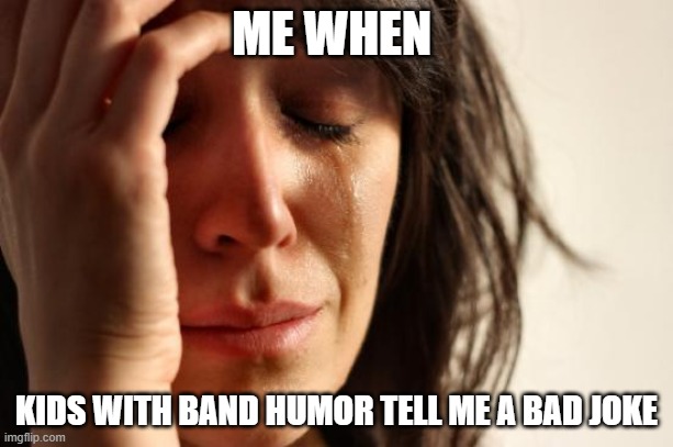 band kids | ME WHEN; KIDS WITH BAND HUMOR TELL ME A BAD JOKE | image tagged in memes,first world problems | made w/ Imgflip meme maker