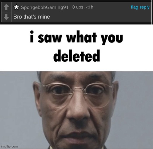image tagged in i saw what you deleted | made w/ Imgflip meme maker