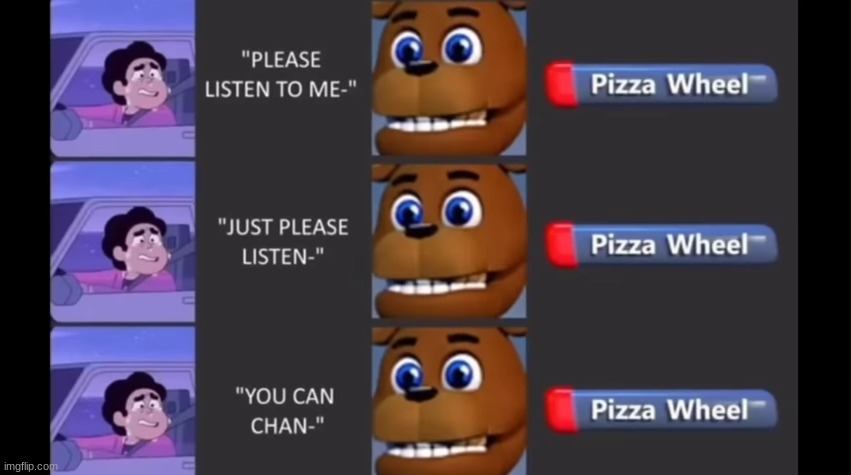 Pizza wheel | image tagged in shitpost,fnaf world,oh wow are you actually reading these tags | made w/ Imgflip meme maker
