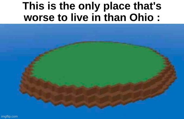 There's a natural disaster every 3 mins | This is the only place that's worse to live in than Ohio : | image tagged in natural disaster survival island | made w/ Imgflip meme maker