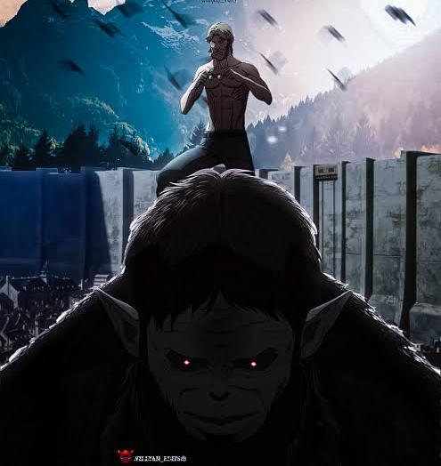 High Quality Zeke Yeager and Beast Titan Blank Meme Template