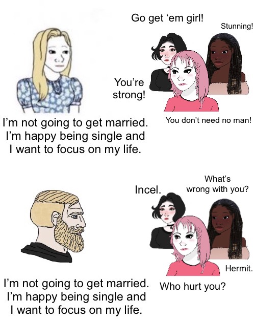 Hermit. Incel. What’s wrong with you? Who hurt you? | made w/ Imgflip meme maker