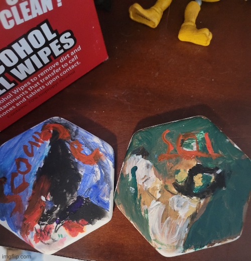 I found these old warriors coasters I made in 5th grade, what should I repaint them into? | image tagged in idk | made w/ Imgflip meme maker