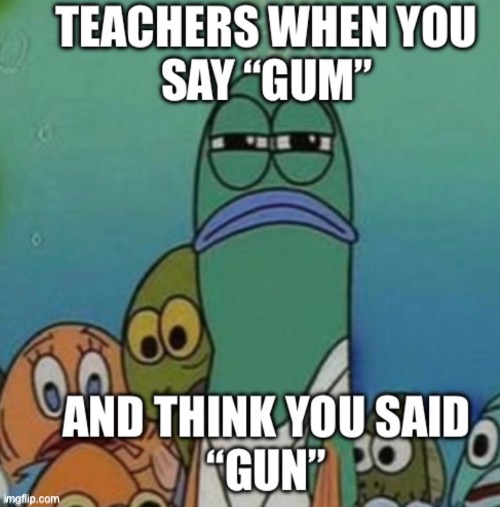 Gum | image tagged in staring fish | made w/ Imgflip meme maker