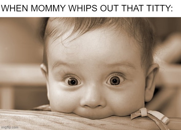 Lunch Time | WHEN MOMMY WHIPS OUT THAT TITTY: | image tagged in sex jokes | made w/ Imgflip meme maker
