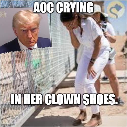 Clown Shoes | AOC CRYING; IN HER CLOWN SHOES. | image tagged in clown shoes | made w/ Imgflip meme maker