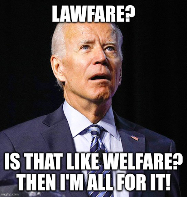 Lawfare: How Joe Biden "Defends Democracy" | image tagged in lawfare,joe biden,defending democracy,doj,fbi,corruption | made w/ Imgflip meme maker