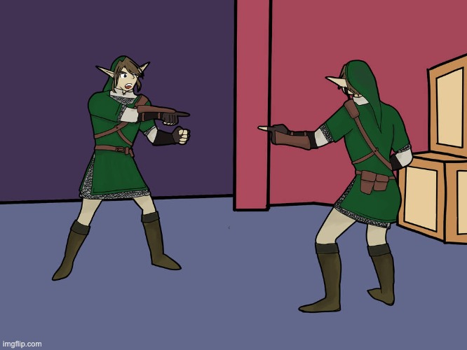 Link pointing at Link | image tagged in link pointing at link | made w/ Imgflip meme maker