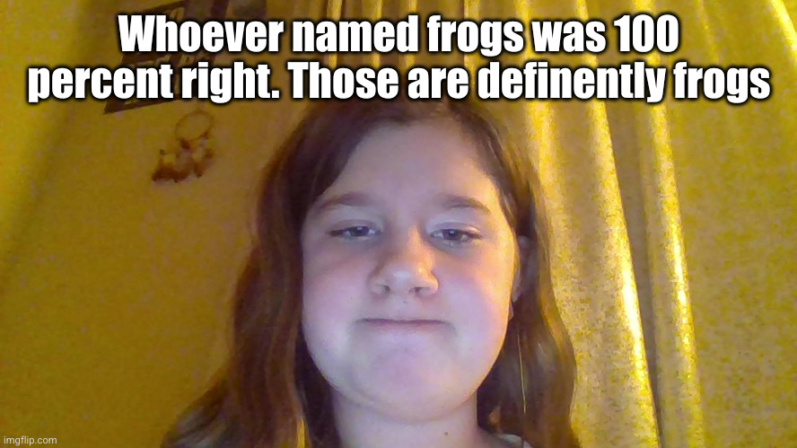 this is not a face reveal btw | Whoever named frogs was 100 percent right. Those are definently frogs | image tagged in tfw,frogs,named,right,funny,so true | made w/ Imgflip meme maker