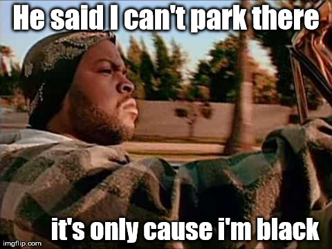 Today Was A Good Day | He said I can't park there it's only cause i'm black | image tagged in memes,today was a good day | made w/ Imgflip meme maker