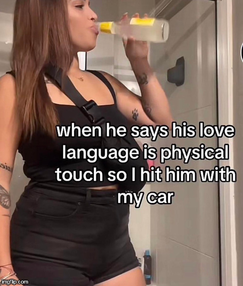 love language | image tagged in love,repost,car,crazy girlfriend,love language | made w/ Imgflip meme maker