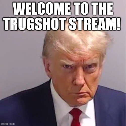 Welcome to the Trugshot stream! | WELCOME TO THE TRUGSHOT STREAM! | image tagged in trugshot,trump,donald trump mugshot,mugshot | made w/ Imgflip meme maker