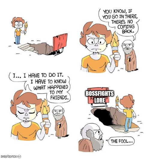 shen's decent | BOSSFIGHTS LORE | image tagged in shen's decent | made w/ Imgflip meme maker