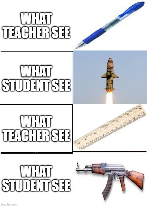 Who can relate | WHAT TEACHER SEE; WHAT STUDENT SEE; WHAT TEACHER SEE; WHAT STUDENT SEE | image tagged in memes,school | made w/ Imgflip meme maker