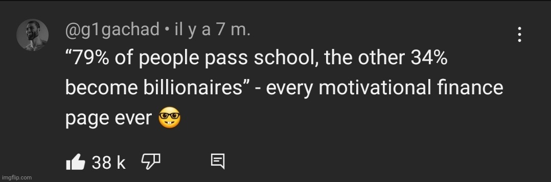Another gold yt comment | image tagged in youtube comments,youtube,billionaire,school,memes,funny | made w/ Imgflip meme maker
