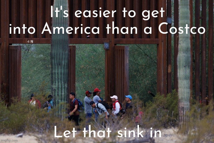 And they say the border is secure. | It's easier to get into America than a Costco; Let that sink in | image tagged in memes | made w/ Imgflip meme maker