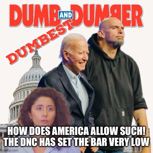 DNC Lee Ho goo’s America again | HOW DOES AMERICA ALLOW SUCH!
THE DNC HAS SET THE BAR VERY LOW | image tagged in dumb dumber dumbest,dnc,memes,funny | made w/ Imgflip meme maker