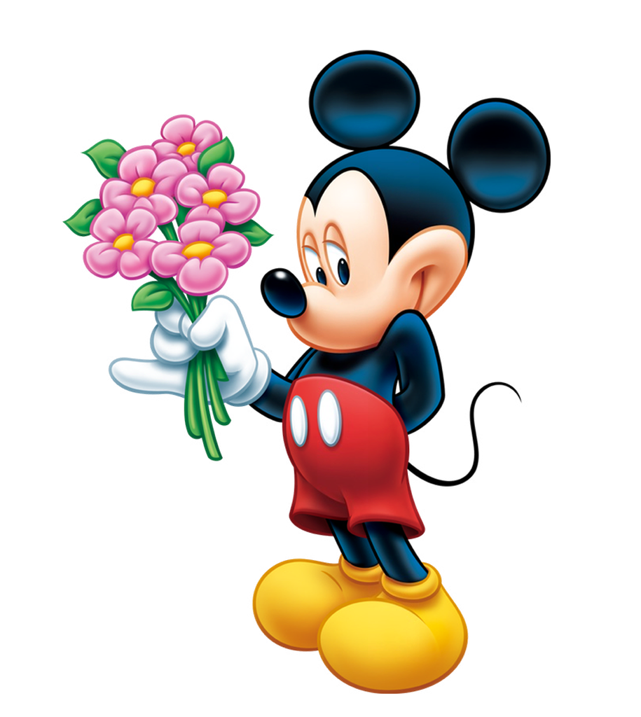 Micheal (Mickey) J. Mouse With Flowers Blank Meme Template