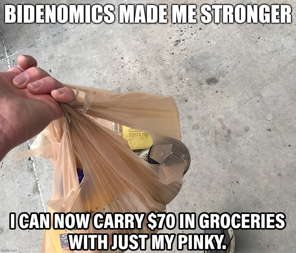 BIDENOMICS MADE ME STRONGER | image tagged in politics | made w/ Imgflip meme maker