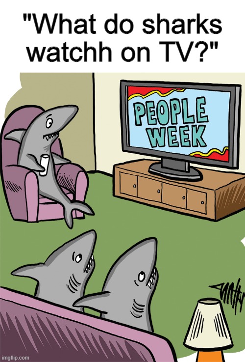 No kidding... | "What do sharks watchh on TV?" | made w/ Imgflip meme maker