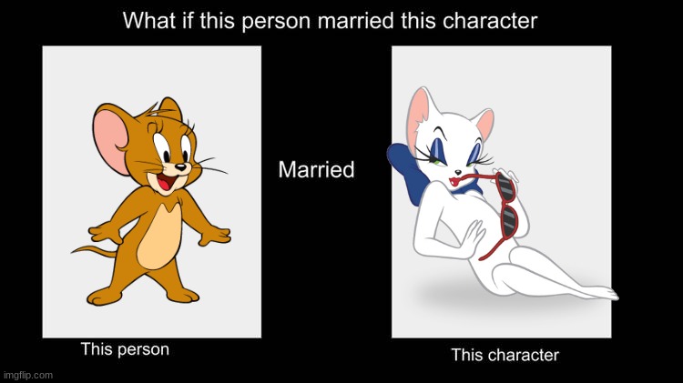 if jerry married toodles galore | image tagged in what if character married this character,warner bros,tom and jerry | made w/ Imgflip meme maker