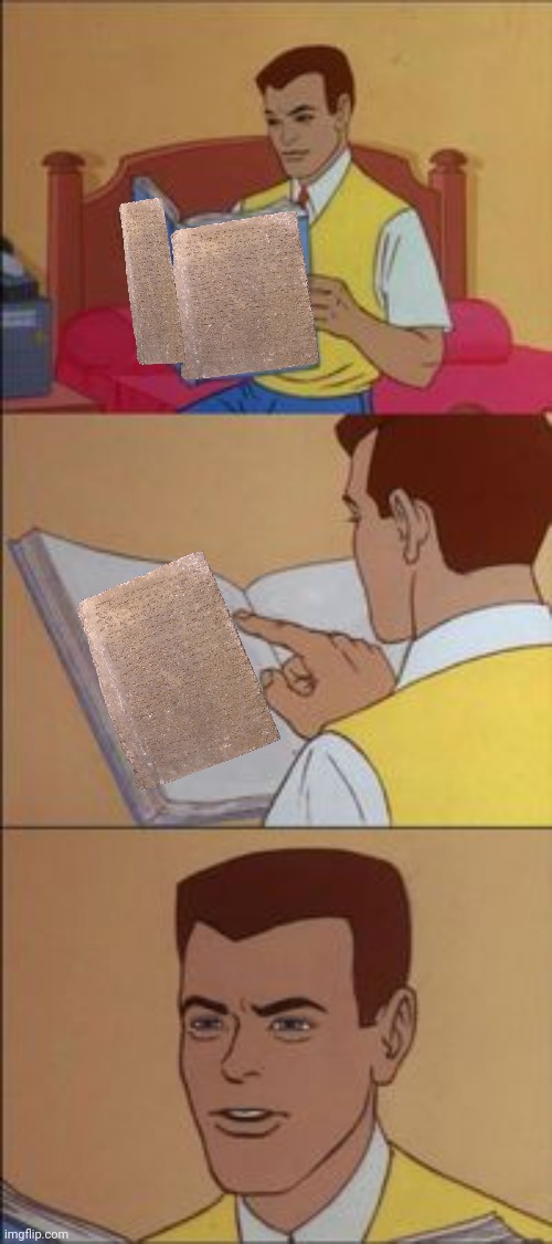 Peter parker reading a book  | image tagged in peter parker reading a book | made w/ Imgflip meme maker