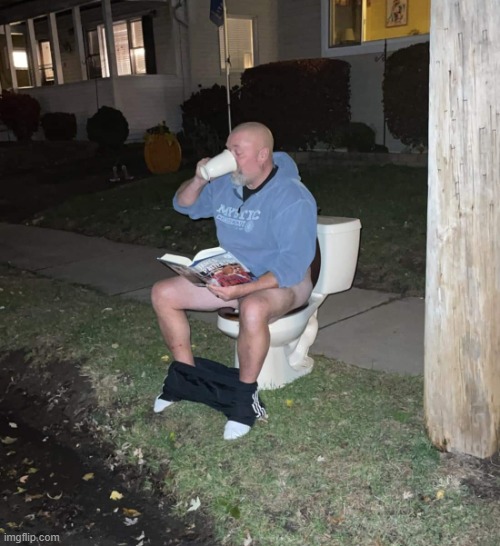 the shit post | image tagged in guy on toilet reading book drinking coffee | made w/ Imgflip meme maker