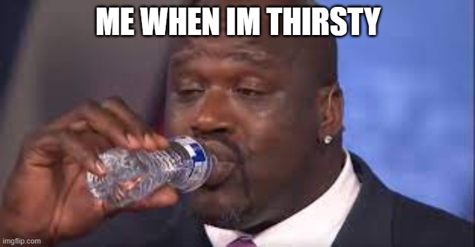 relatable | ME WHEN IM THIRSTY | image tagged in shaq | made w/ Imgflip meme maker