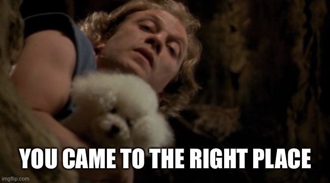 Silence of the lambs lotion | YOU CAME TO THE RIGHT PLACE | image tagged in silence of the lambs lotion | made w/ Imgflip meme maker