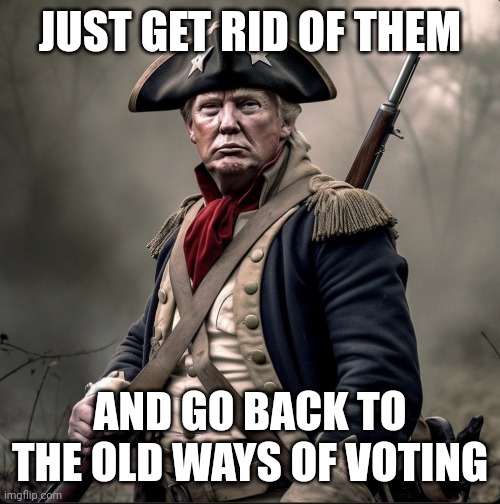 JUST GET RID OF THEM AND GO BACK TO THE OLD WAYS OF VOTING | made w/ Imgflip meme maker