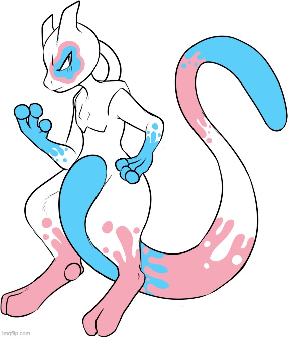 Technically Mewtwo is NB but this looks cute. ^w^ | image tagged in pokemon,mewtwo | made w/ Imgflip meme maker
