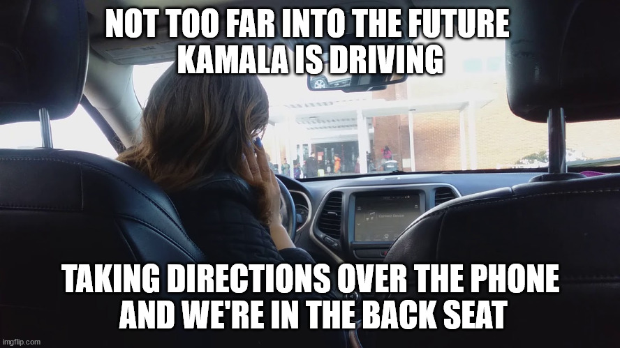 COWABUNGA ! | NOT TOO FAR INTO THE FUTURE 
KAMALA IS DRIVING; TAKING DIRECTIONS OVER THE PHONE
 AND WE'RE IN THE BACK SEAT | image tagged in roller coaster,so you have chosen death,bad joke | made w/ Imgflip meme maker