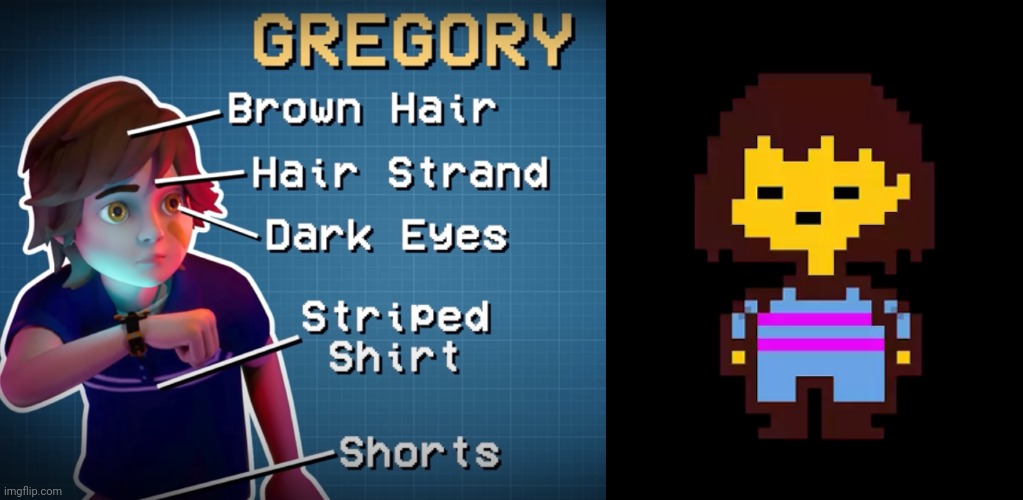 Btw do NOT search frisk in the add images tab | image tagged in gregory's identity,frisk,five nights at freddys,undertale,kill | made w/ Imgflip meme maker