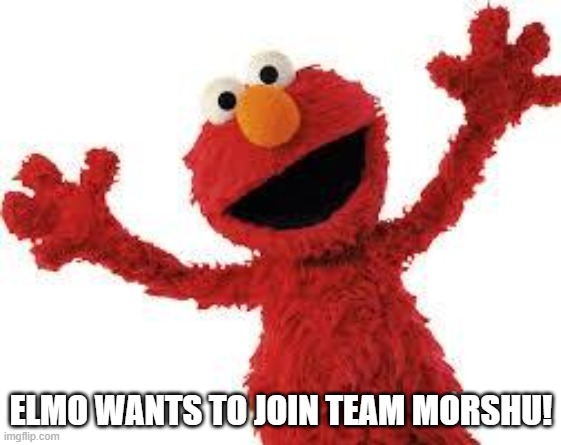 Elmo | ELMO WANTS TO JOIN TEAM MORSHU! | image tagged in elmo | made w/ Imgflip meme maker