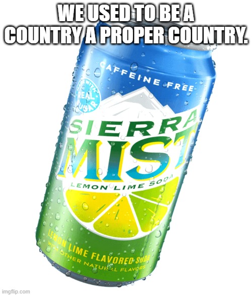 WE USED TO BE A COUNTRY A PROPER COUNTRY. | made w/ Imgflip meme maker