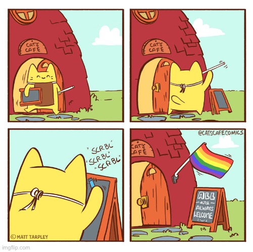 Fun fact: the creator of these comics is a trans woman | image tagged in lgbtq,cat | made w/ Imgflip meme maker