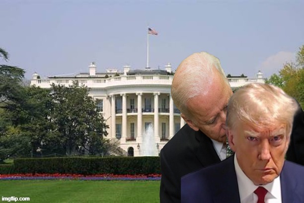Joe Biden sniffing Trump | image tagged in creepy joe biden,donald trump mugshot | made w/ Imgflip meme maker