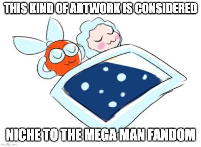 Ice Man and Cut Man Sharing a Futon | THIS KIND OF ARTWORK IS CONSIDERED; NICHE TO THE MEGA MAN FANDOM | image tagged in iceman,cutman,megaman,memes | made w/ Imgflip meme maker