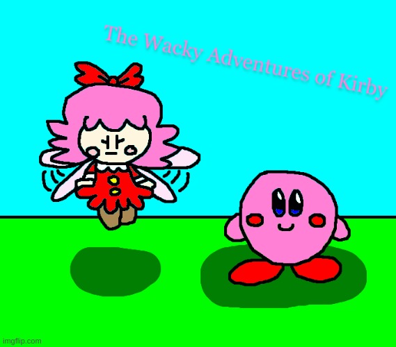 Kirby and Ribbon (Innocent Fanart) | image tagged in kirby,ribbon,fanart,cute,artwork,parody | made w/ Imgflip meme maker