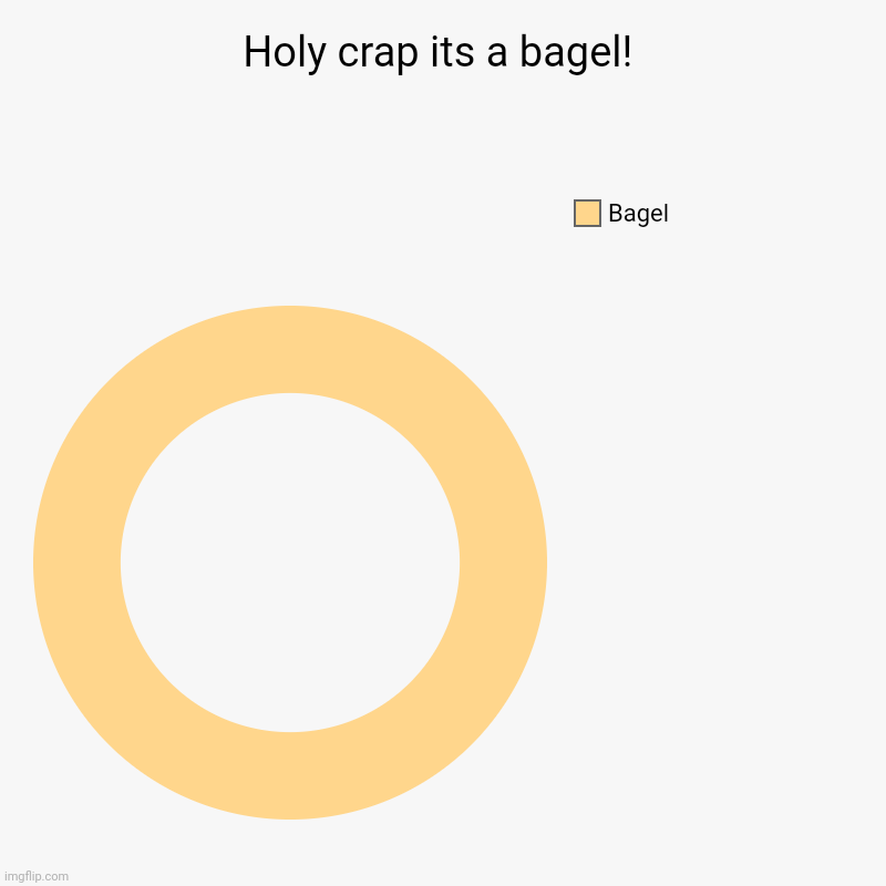 Holy crap its a bagel! | Bagel | image tagged in charts,donut charts | made w/ Imgflip chart maker