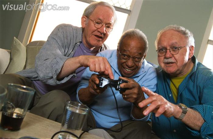 High Quality old men playing video games Blank Meme Template