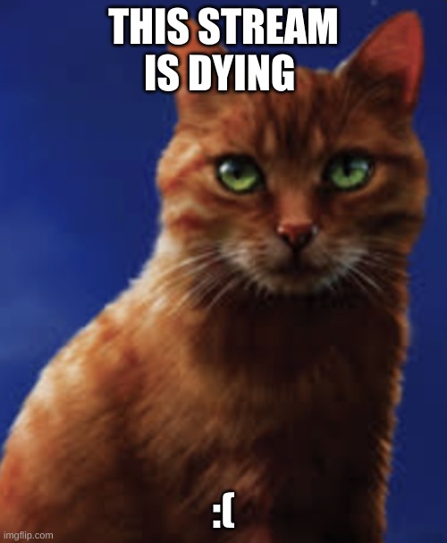 dying | THIS STREAM IS DYING; :( | image tagged in firestar | made w/ Imgflip meme maker