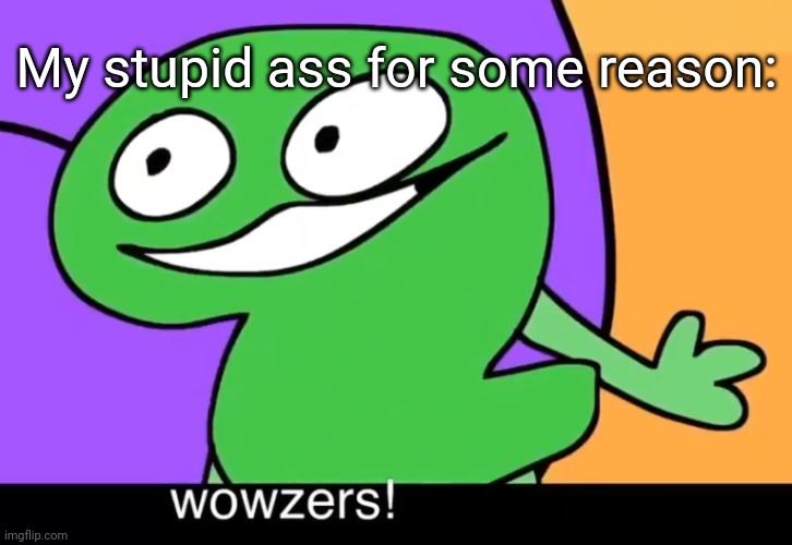 Wowzers! | My stupid ass for some reason: | image tagged in wowzers | made w/ Imgflip meme maker